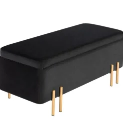 Rootz polstret bænk - Opbevaringsbænk - Sengbænk - Ekstra opbevaring - 100 x 40 x 42 cm - Sort