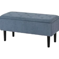 Rootz polstret bænk - Opbevaringsbænk - Entrébænk - Elegant betræk i kashmir-look - 95 cm x 38 cm x 45 cm