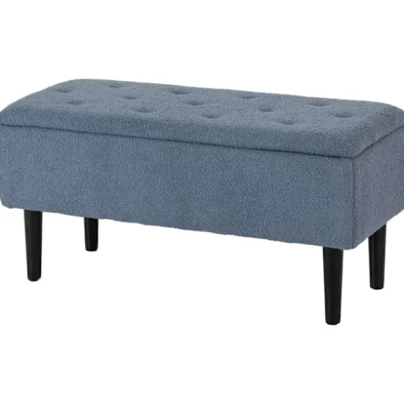 Rootz polstret bænk - Opbevaringsbænk - Entrébænk - Elegant betræk i kashmir-look - 95 cm x 38 cm x 45 cm