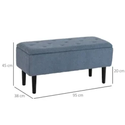 Rootz polstret bænk - Opbevaringsbænk - Entrébænk - Elegant betræk i kashmir-look - 95 cm x 38 cm x 45 cm