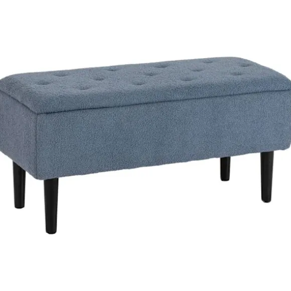 Rootz polstret bænk - Opbevaringsbænk - Entrébænk - Elegant betræk i kashmir-look - 95 cm x 38 cm x 45 cm