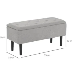 Rootz polstret bænk - Skobænk - Sengebænk - Stilfuld opbevaringsløsning - 95 cm x 38 cm x 45 cm
