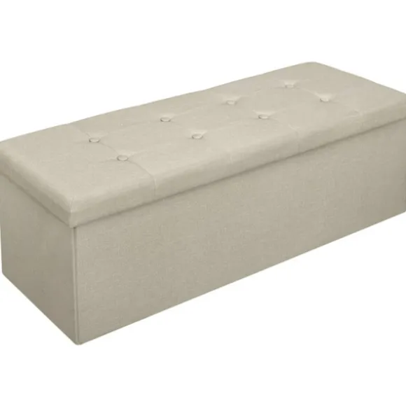 Rootz polstret foldbar opbevaringsbænk - osmannisk - Sammenklappelig fodstøtte - Højdensitetsskum - Pladsbesparende - Holdbar - 110 cm x 38 cm x 37,5 | Fyndiq