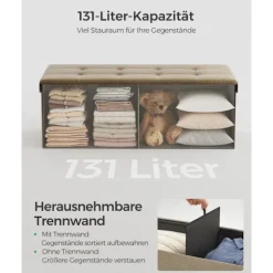 Rootz Polstret Opbevaringsbænk - Ottoman - Gang Organizer - Medium Density Fiberboard - 38cm x 110cm x 38cm