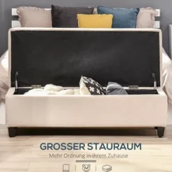 Rootz polstret opbevaringsbænk - soveværelsesbænk - osmannisk - elegant design - 125 cm x 49 cm x 41,5 cm
