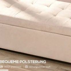 Rootz polstret opbevaringsbænk - soveværelsesbænk - osmannisk - elegant design - 125 cm x 49 cm x 41,5 cm