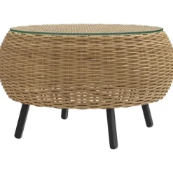 Rootz Poly Rattan Side Table - Round sofabord - Balkonbord - Vejrbestandig og holdbar - Ø75 x 42 cm