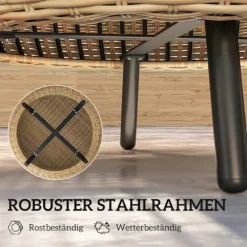 Rootz Poly Rattan Side Table - Round sofabord - Balkonbord - Vejrbestandig og holdbar - Ø75 x 42 cm