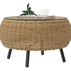 Rootz Poly Rattan Side Table - Round sofabord - Balkonbord - Vejrbestandig og holdbar - Ø75 x 42 cm
