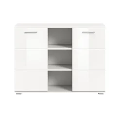 Rootz Prego -kommode - Kommode - Opbevaringsenhed - Træmateriale - Hvid - Tidløs design - 110 cm x 83 cm x 37 cm