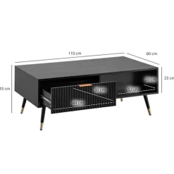 Rootz rektangulært sofabord - Moderne stuebord - Sofabord - Rigelig opbevaring - 110 cm x 60 cm x 43 cm