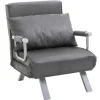 Rootz Relax lænestol - Gæsteseng - Armlæn - 3-i-1 - Chaiselong - Pude - Grå - 65 x 69 x 80 cm
