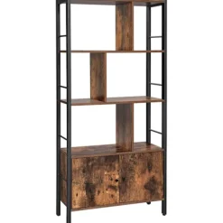 Rootz Reol - Reoler - Industriel - Træ - Jernramme - 74 x 30 x 154,5 cm (LxBxH)