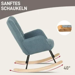 Rootz Rocking Stol - Ergonomisk sæde - Hyggeligt amningstol - Lindrer stress - 98t x 71b x 101H cm - Blå