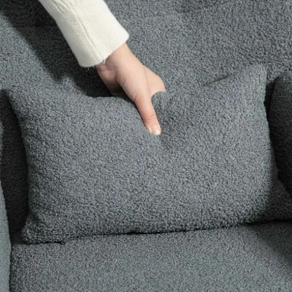 Rootz Rocking Stol - Fluffy Lounge stol - skridsikre hvilestol - luksuriøs komfort - 67 cm x 95 cm x 100 cm - Grå