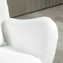 Rootz Rocking Stol - Fluffy stol - Gliderstol - Luksuriøs komfort - 67 cm x 95 cm x 100 cm - Hvid