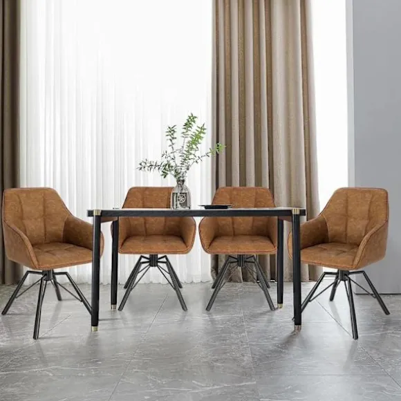 Rootz Roterende spisestuestole - Drejestole - Komfortable stole - Fløjlsbetræk - Ergonomisk design - Holdbar konstruktion - 58,5 cm x 82,5 cm x 54,5 c | Fyndiq