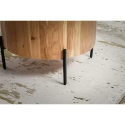 Rootz Round sofabord - Moderne møbler - Acacia Wood Table - Robuste ben - Anti -slip -drejeknapper - 60 cm x 60 cm x 41 cm