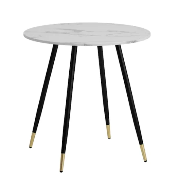 Rootz Round Spisebord - Moderne spisemøbler - bord i marmorstil - Scratch -resistente - 75 cm x 75 cm x 76 cm