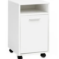 Rootz rullecontainer hvid 33x60x38cm skuffeskab kontorcontainer - Skrivebordscontainer med dør & bakke - Kontorcontainer Sidecontainer med hjul - Lill | Fyndiq