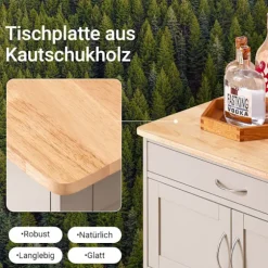 Rootz rullende køkkenvogn - Mobil serveringsvogn - rullevogn - Praktisk opbevaring - 67x87x38cm