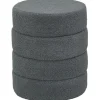Rootz Rund Taburet - Osmannisk - Fodskammel - Støtter 120kg - Grå - Ø40 x 45H cm