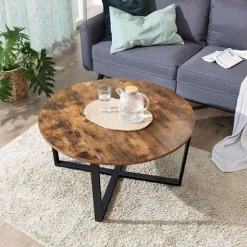 Rootz rundt sofabord - Industriel stil - Sidebord - Cocktailbord - 88 x 88 x 47 cm
