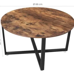 Rootz rundt sofabord - Industriel stil - Sidebord - Cocktailbord - 88 x 88 x 47 cm