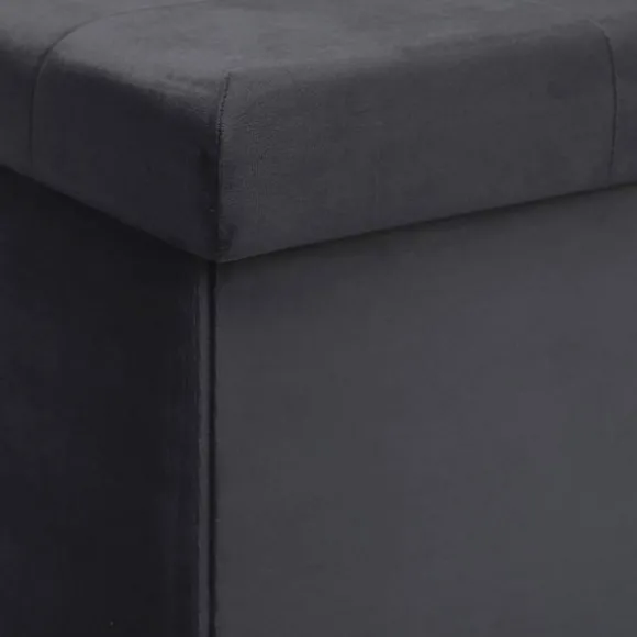 Rootz sammenfoldelig opbevaringsboks - Osmannisk bænk - Fløjlsbetræk - 80L Kapacitet - 76 cm x 38 cm x 37,5 cm - Maks. belastning 300 kg
