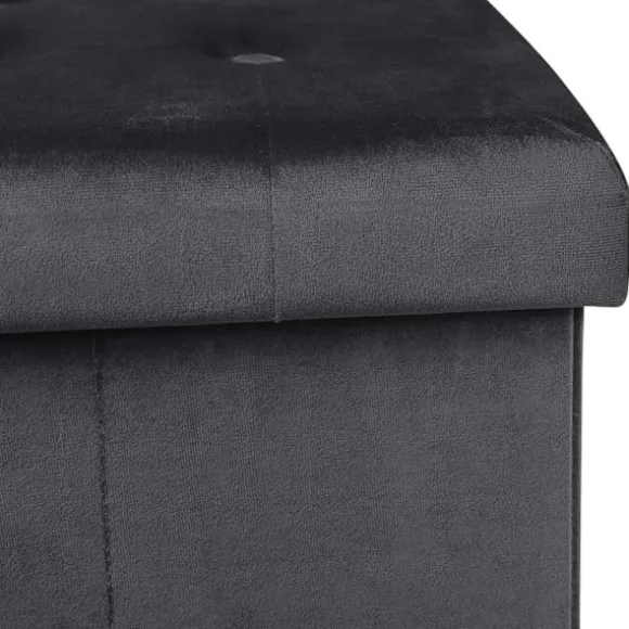 Rootz sammenfoldelig opbevaringsboks - Osmannisk bænk - Fløjlsbetræk - 80L Kapacitet - 76 cm x 38 cm x 37,5 cm - Maks. belastning 300 kg