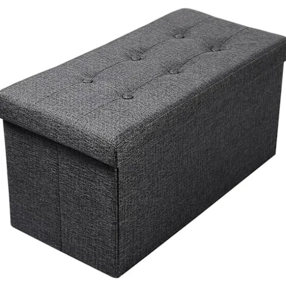 Rootz sammenfoldelig opbevaringsboks bænk - stof osmannisk - stor kapacitet - komfortabelt sæde - 76 cm x 38 cm x 37,5 cm