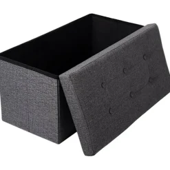 Rootz sammenfoldelig opbevaringsboks bænk - stof osmannisk - stor kapacitet - komfortabelt sæde - 76 cm x 38 cm x 37,5 cm