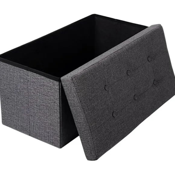 Rootz sammenfoldelig opbevaringsboks bænk - stof osmannisk - stor kapacitet - komfortabelt sæde - 76 cm x 38 cm x 37,5 cm