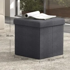 Rootz sammenfoldelig sædebryst - Opbevaring Ottomaner - Fodskift - Rumbesparende - 38 cm x 38 cm x 38 cm - Grå