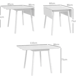Rootz sammenklappeligt spisebord - Alsidigt bord - Stilfuldt bord - Pladsbesparende design - Holdbart fyrretræ - Multifunktionel brug - 86D x 110W x 7 | Fyndiq
