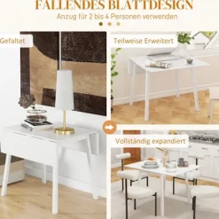 Rootz sammenklappeligt spisebord - Alsidigt bord - Stilfuldt bord - Pladsbesparende design - Holdbart fyrretræ - Multifunktionel brug - 86D x 110W x 7 | Fyndiq