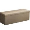 Rootz sæde med opbevaring - sædebryst - bænk med opbevaring - 131L kapacitet - 38 x 110 x 38 cm - brunt linned look