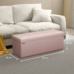 Rootz Seat Bryst med opbevaring - Sæde med opbevaring - Sædearrangør - Meget elastisk skum - 38 cm x 110 cm x 38 cm - Pink