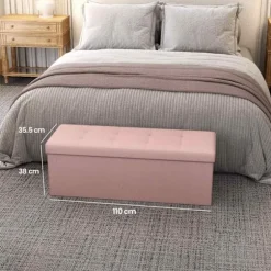 Rootz Seat Bryst med opbevaring - Sæde med opbevaring - Sædearrangør - Meget elastisk skum - 38 cm x 110 cm x 38 cm - Pink