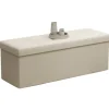 Rootz Seat Brystopbevaringsbænk - polstret opbevaring Ottoman - Linned Bench - Holder 300 kg - 38 x 110 x 38 cm