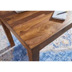 Rootz Sheesham massivt træ spisebord - køkkenbord - rektangulært spisebord - tidløst design, udtryksfuldt trækorn, sæder op til 8 - 180 cm x 90 cm x 7 | Fyndiq