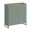 Rootz Shoe Cabinet - Fodtøjsopbevaring - Skoarrangør - Hurtig samling - Grøn og brun - 97x90x38 cm