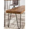 Rootz siddebænk Massivt træ Sheesham 180 x 45 x 40 cm træbænk naturprodukt køkkenbænk i landlig stil