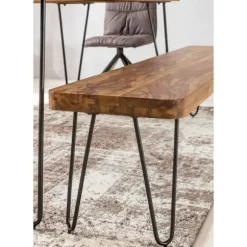 Rootz siddebænk Massivt træ Sheesham 180 x 45 x 40 cm træbænk naturprodukt køkkenbænk i landlig stil