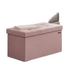 Rootz siddepladser med opbevaringsplads - sædebryst - sengetøj bryst - 89L opbevaring - 38 x 76 x 38 cm - lyserød