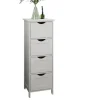 Rootz Side Cabinet 4 Skuffe Unit - Badeværelsesopbevaring - Arrangør - Funktionel design - 30 cm x 82 cm x 30 cm