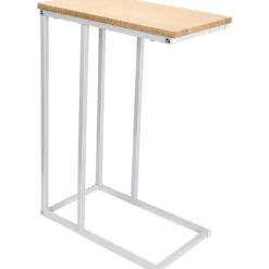 Rootz sidebord - C-formet endebord - Moderne sofabord - MDF & metalstel - Stabil konstruktion - 45 cm x 25 cm Bordplade - 63,5 cm Højde