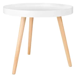 Rootz sidebord - kaffestativ - sengebord - dagligstue accent - lounge stativ - endebord - hvid - 50 x 44 cm (ø x H)
