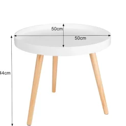 Rootz sidebord - kaffestativ - sengebord - dagligstue accent - lounge stativ - endebord - hvid - 50 x 44 cm (ø x H)