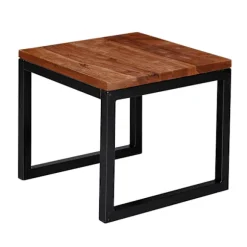 Rootz Sidebord - Massivt træ Sidebord - Bord - Sofabord - Sofabord - Træ - 45 x 40 x 45 cm - Brun - Sort